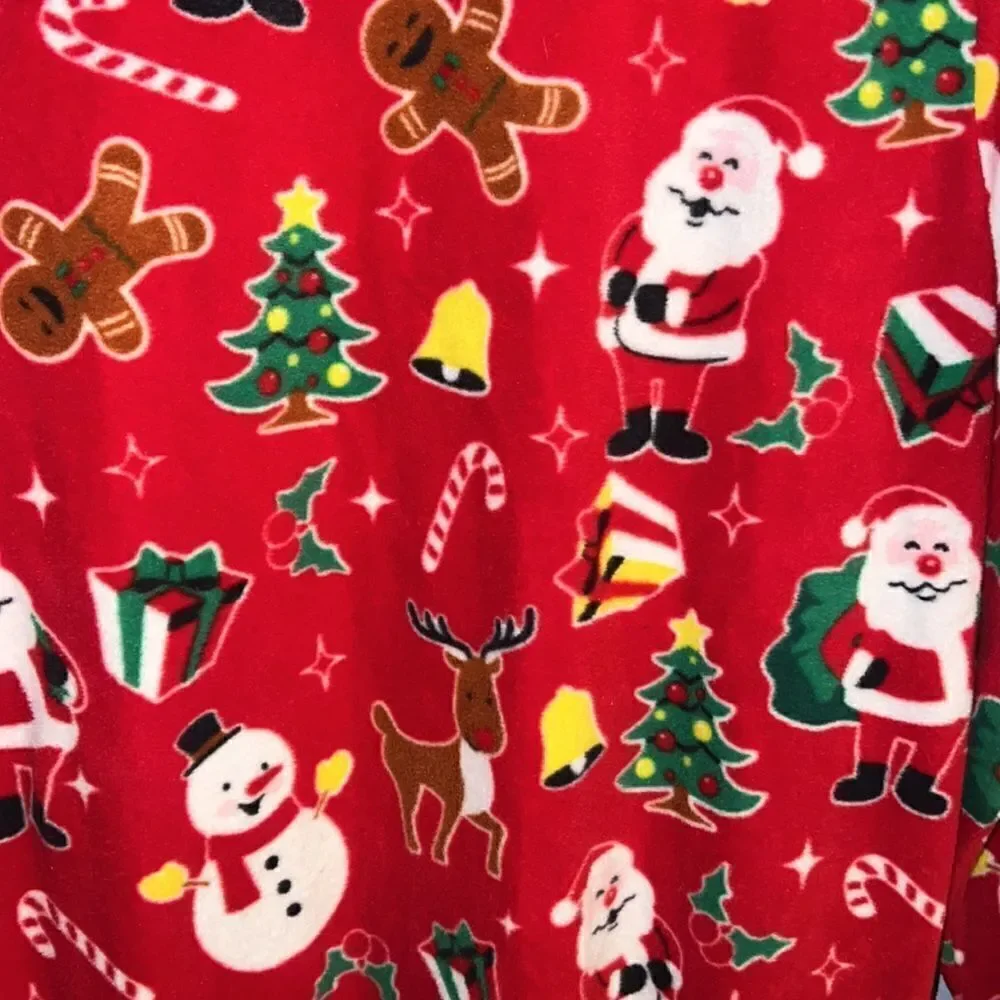 Girl”s size 16 Christmas holiday one piece hoodie cozy comfy pajamas